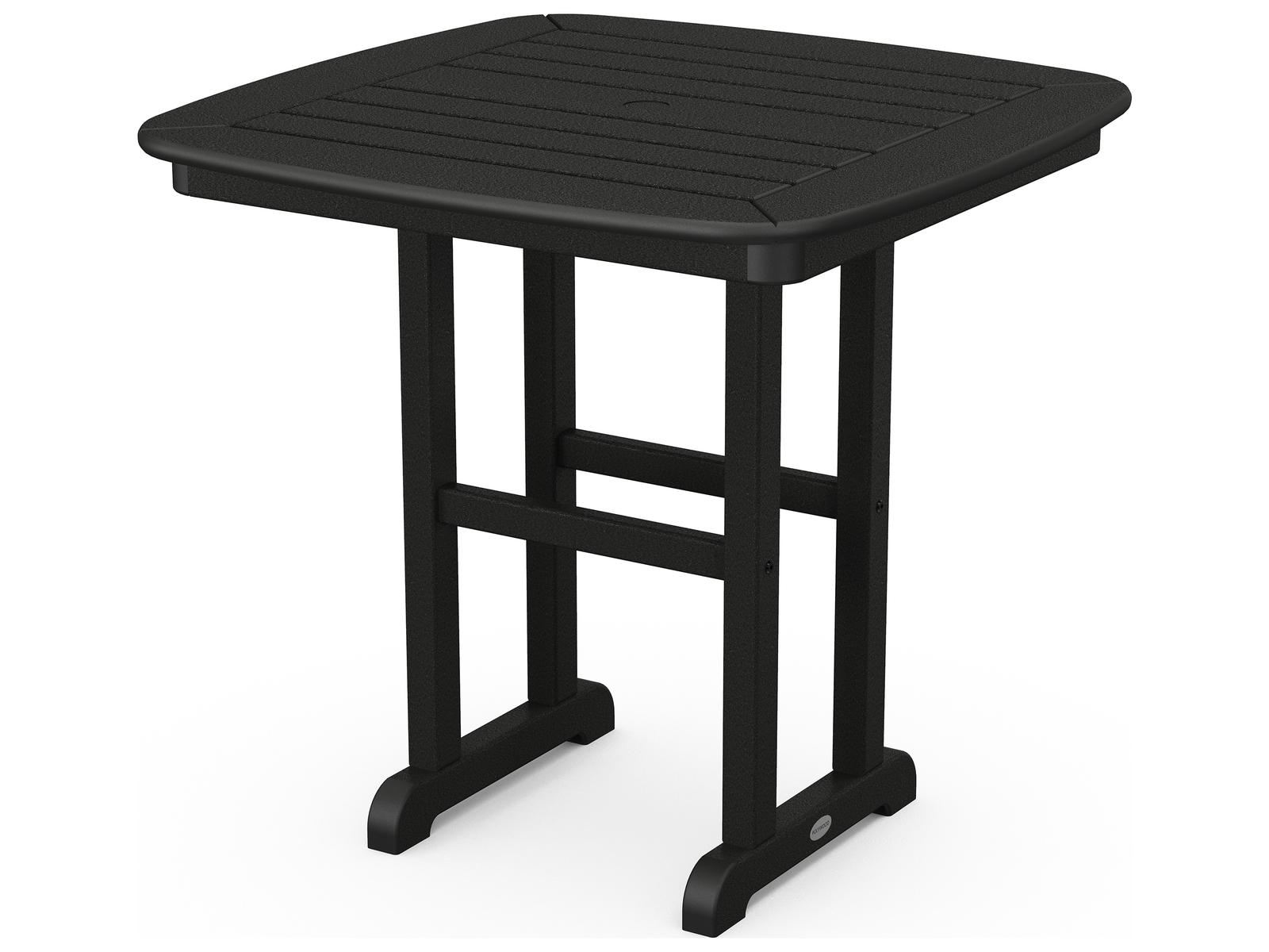 POLYWOOD® Nautical Recycled Plastic Square Outdoor Patio Dining Table