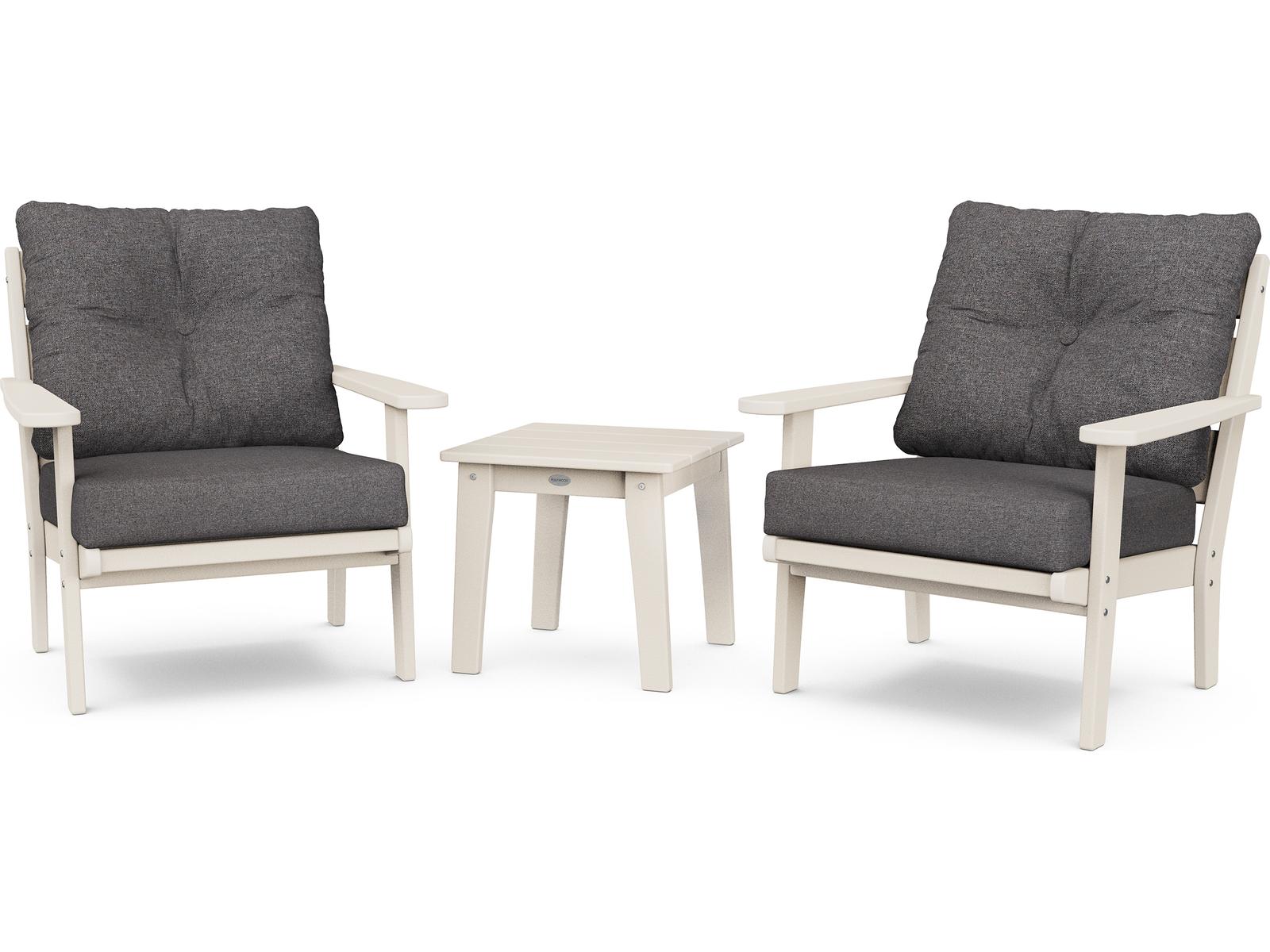 POLYWOOD® Lakeside Recycled Plastic Deep Seating 3 Piece Outdoor Lounge Set