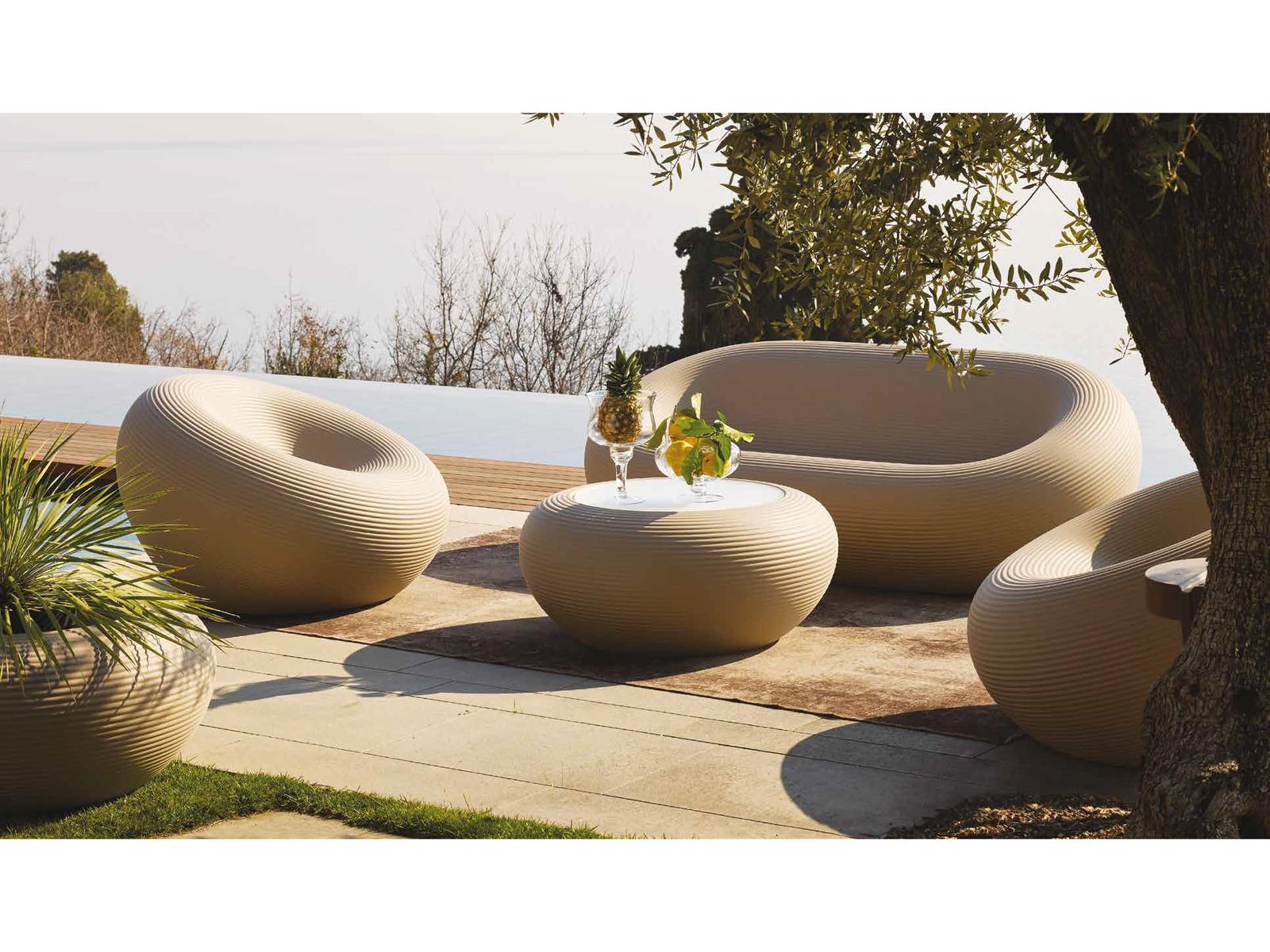 Qeeboo Outdoor Nami Dove Grey Recycled Plastic Lounge Set