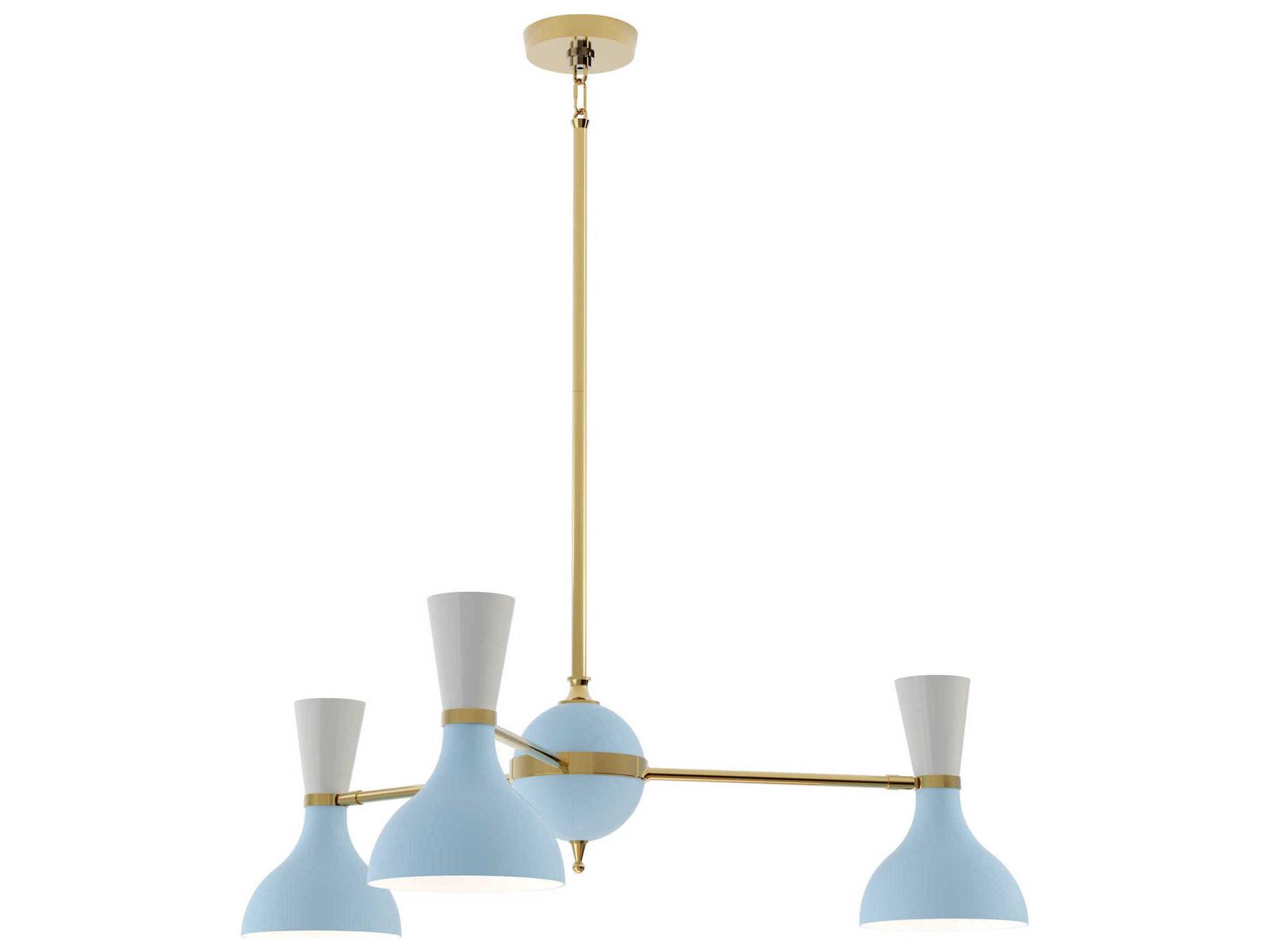 Robert Abbey Clare 3-Light Baby Blue Lily Chandelier