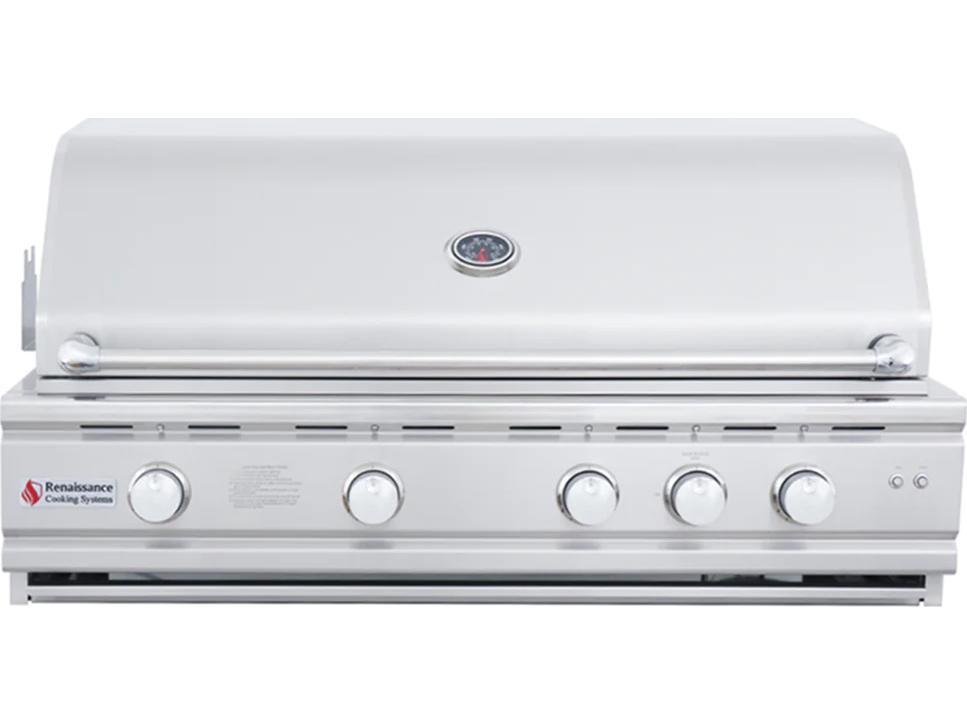 RCS Grills Stainless Steel 42" Cutlass Pro Grill with Rear Burner, Briquette Trays & Blue LEDs -
