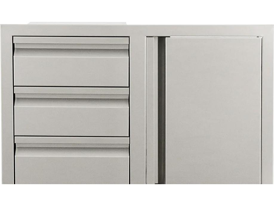 RCS Grills Stainless Steel Triple Drawer with Single Door