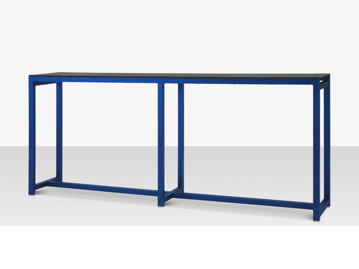 Decoscape Modera Aluminum Rectangular Drink Rail Bar Height Table