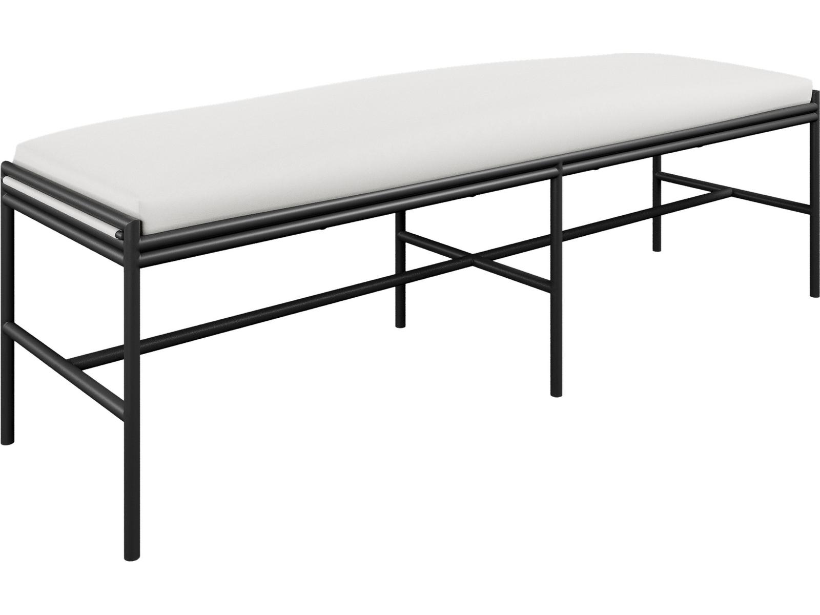 Seasonal Living Patinero Smooth Charcoal Satin Aluminum Cushion Bench