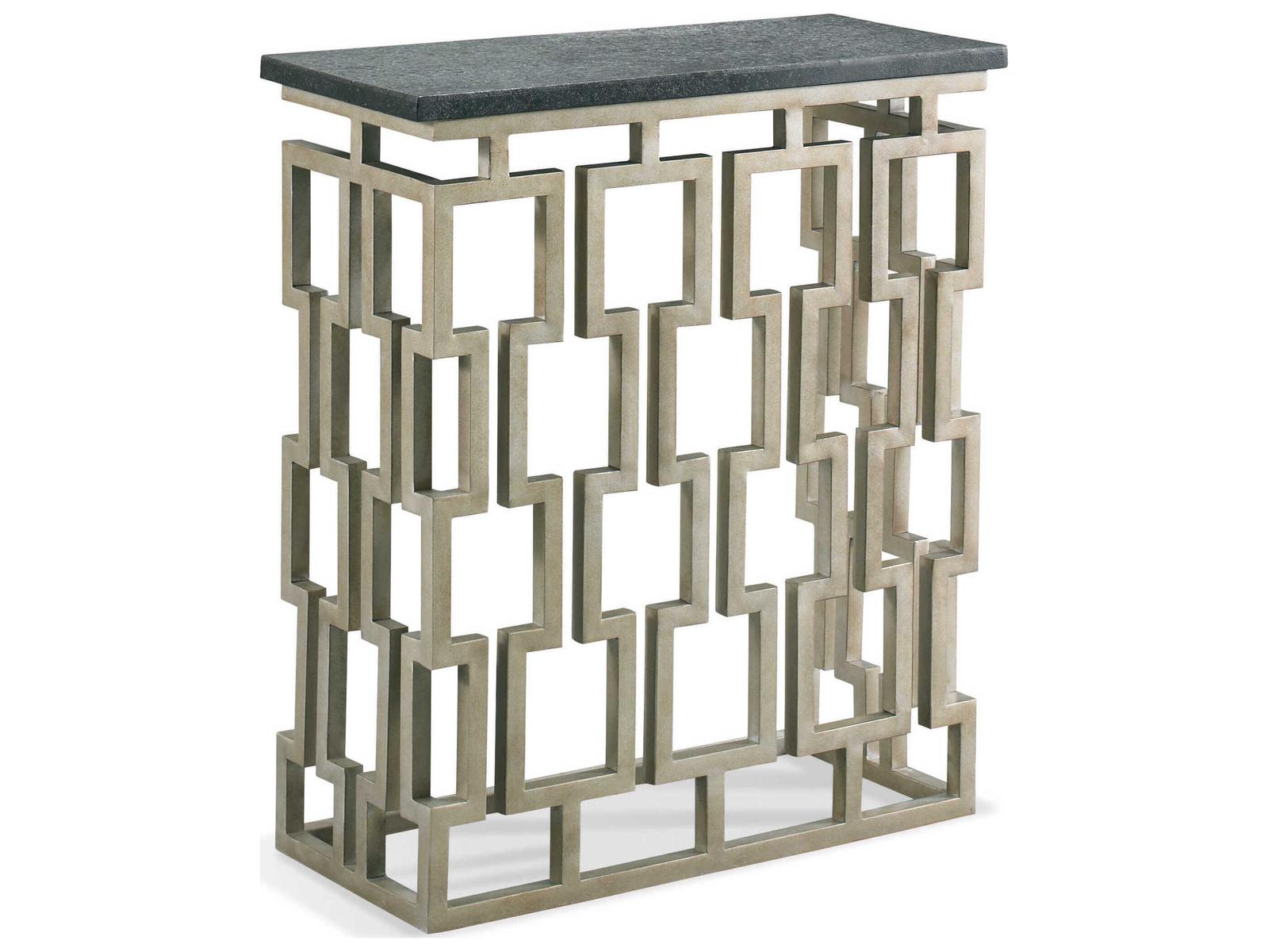 Aesthetic Rug Background Sherrill Occasional Chicklet Console Table — Platinum Metal and Cantera ...