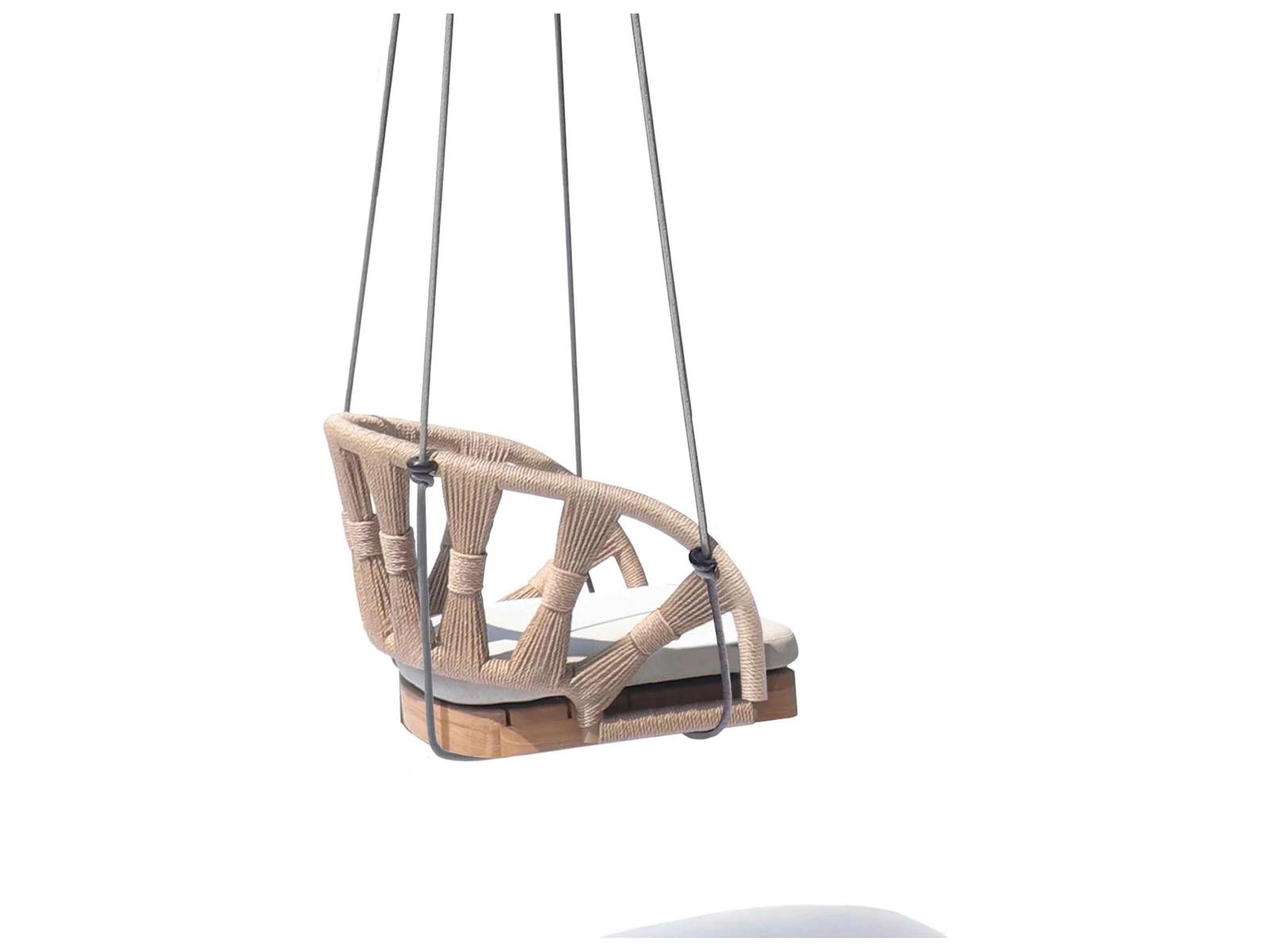 Skyline Design Krabi Teak; Rope Aluminum Cushion Swing