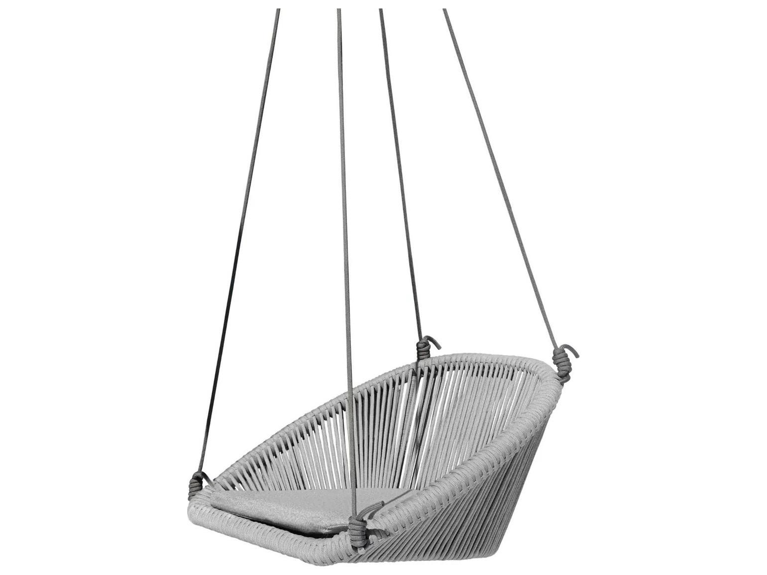 Skyline Design Rodona Polystrand Grey; Aluminum Cushion Swing