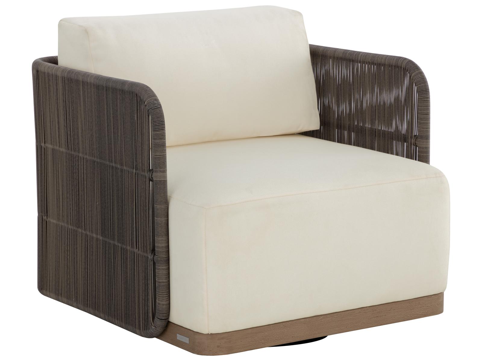 Sunpan Outdoor Ravenna Swivel Armchair in Stinson Cream