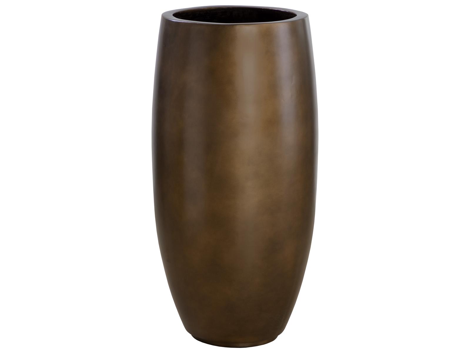 Sunpan Outdoor Aster Concrete Antique Bronze Tall Round Planter