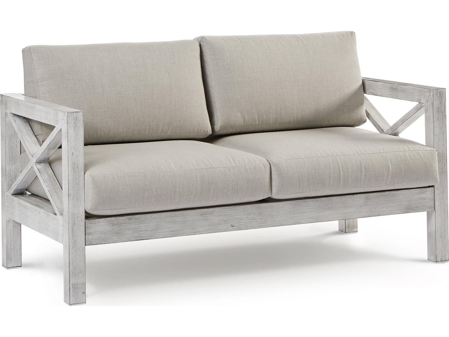 South Sea Rattan Farlowe Aluminum Brushed White Outdoor Loveseat