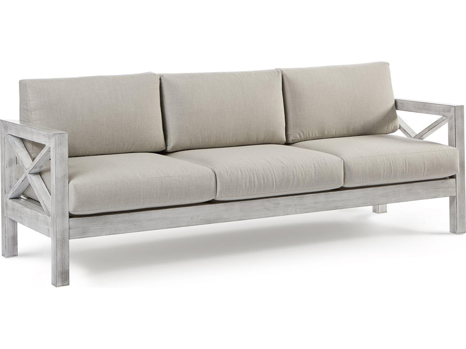 South Sea Rattan Farlowe Aluminum Brushed White Patio Sofa