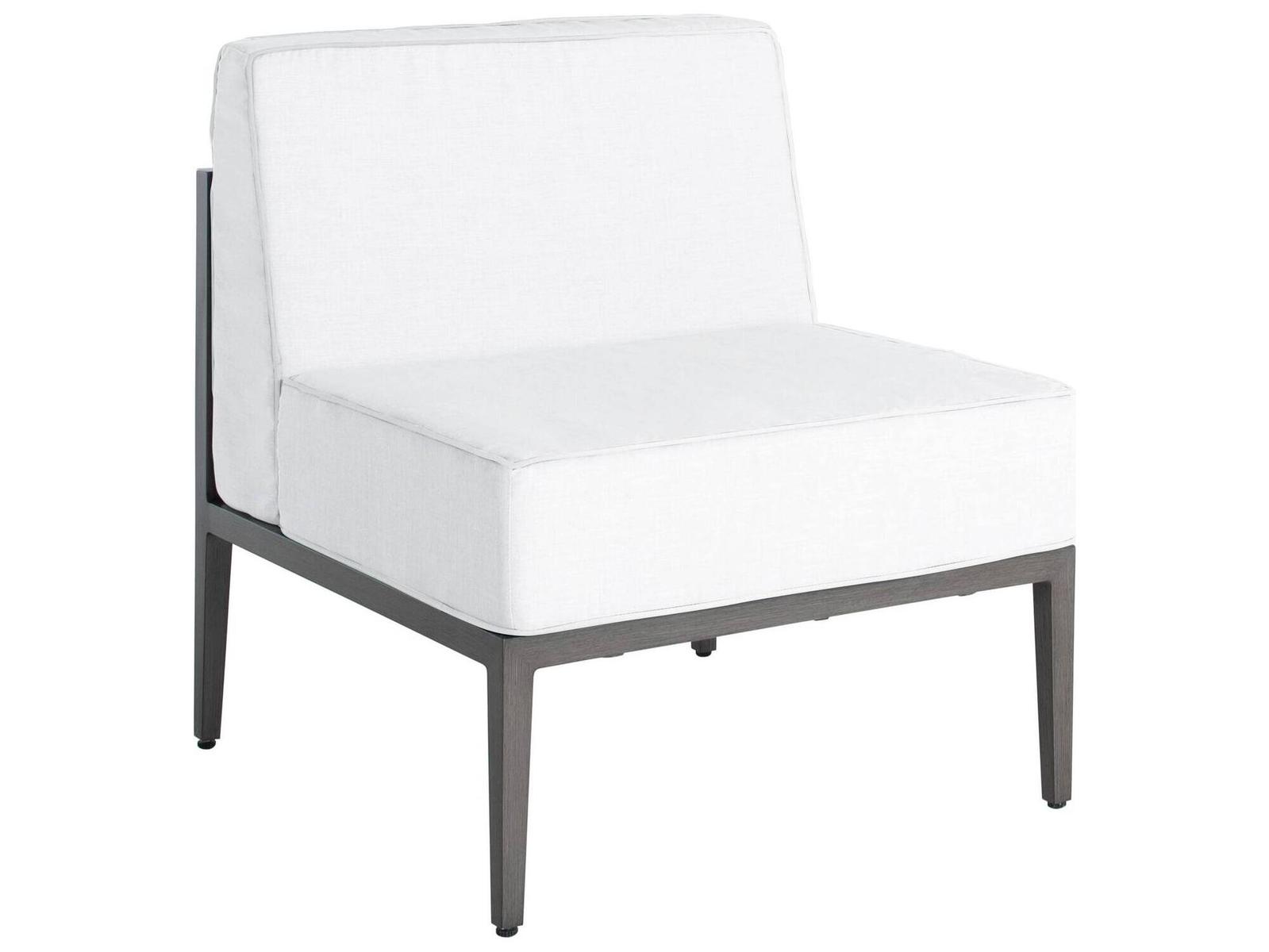 Summer Classics Santa Barbara Aluminum Slate Grey Slipper Modular Outdoor Lounge Chair