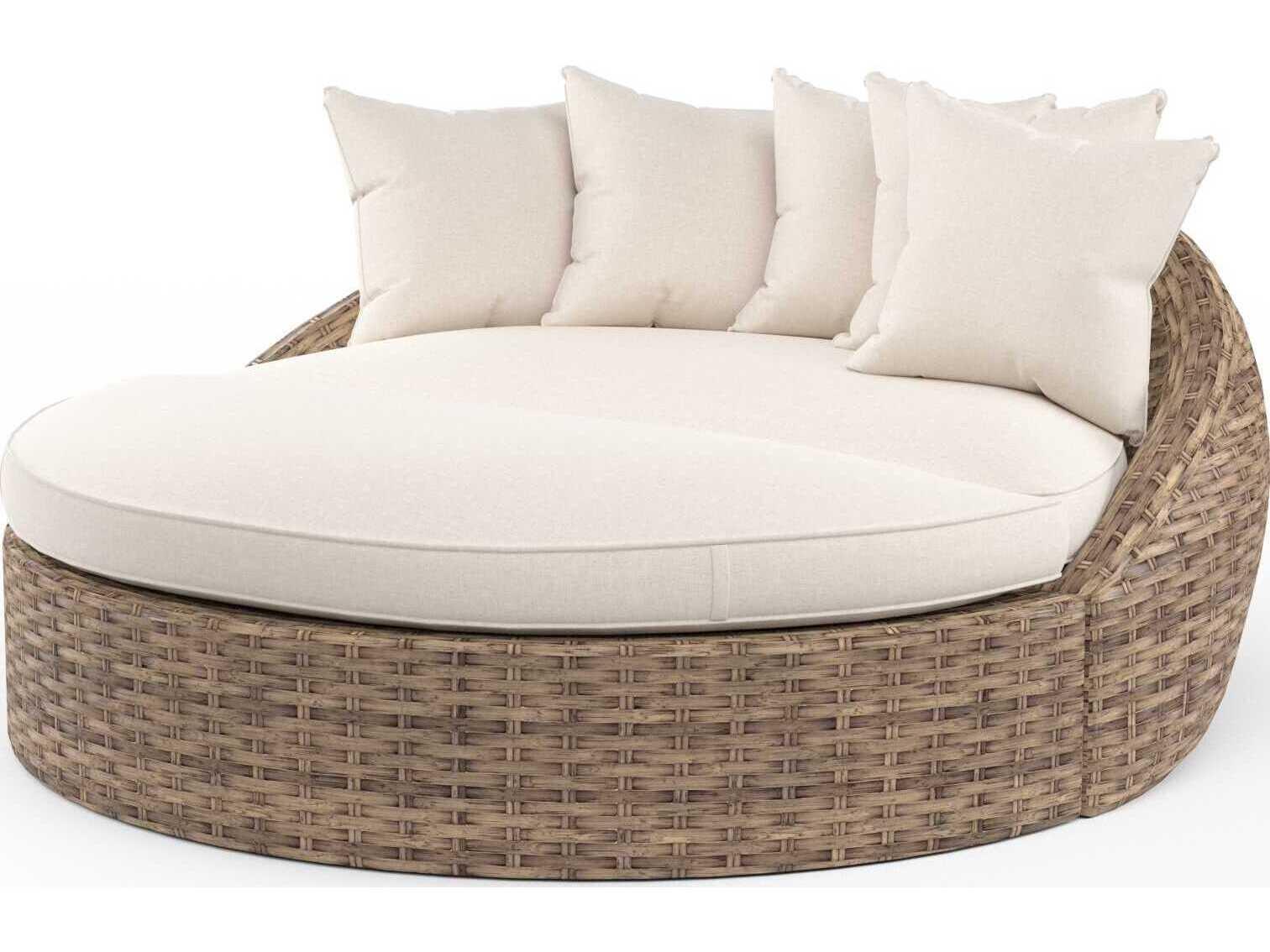 Sunset West Havana Medium Wood Wicker Cushion Lounge Bed