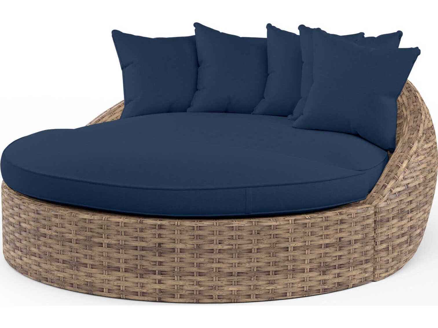 Sunset West Havana Tobacco Wicker Cushion Lounge Bed