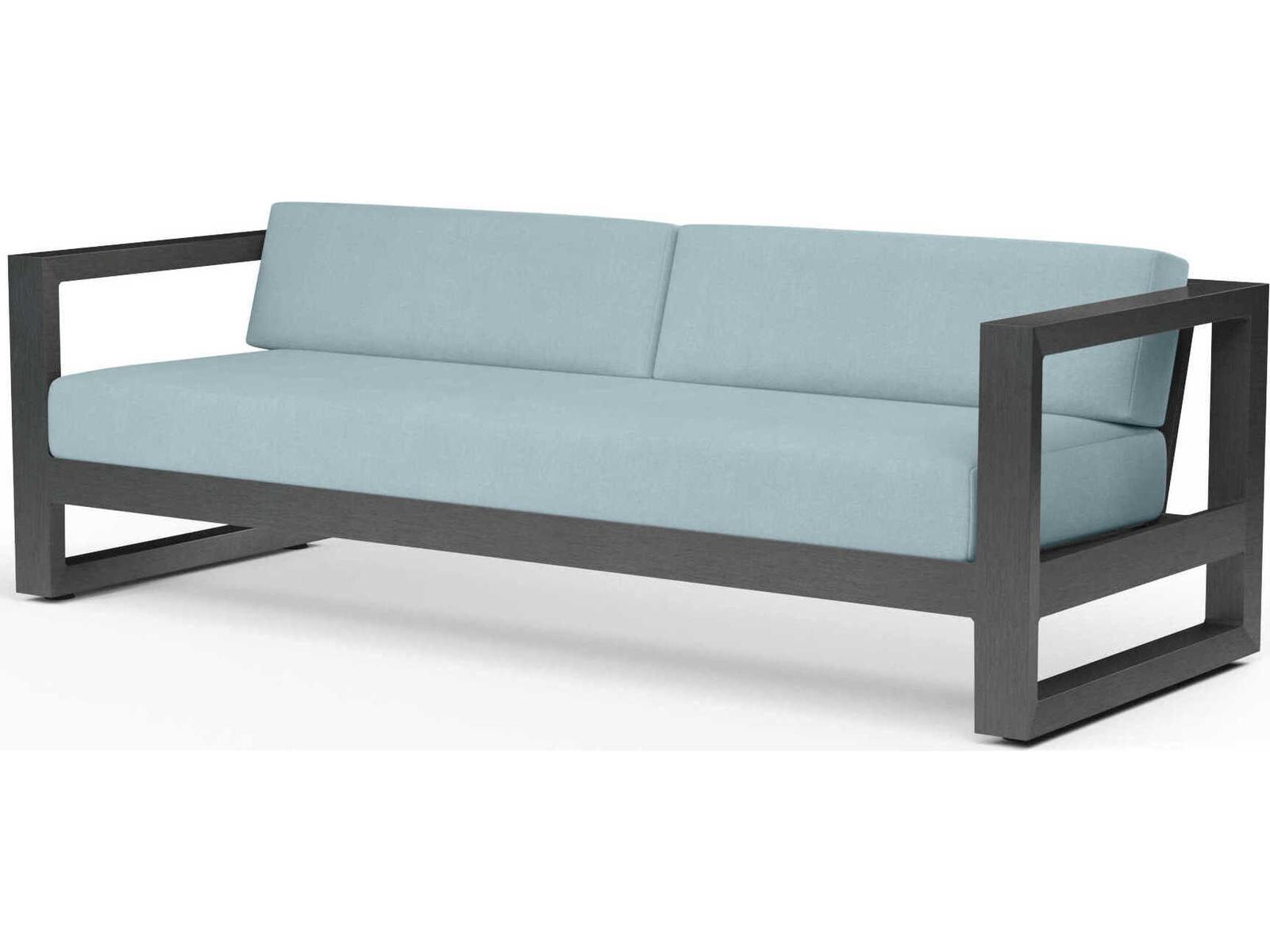 Sunset West Redondo Slate Aluminum Cushion Sofa