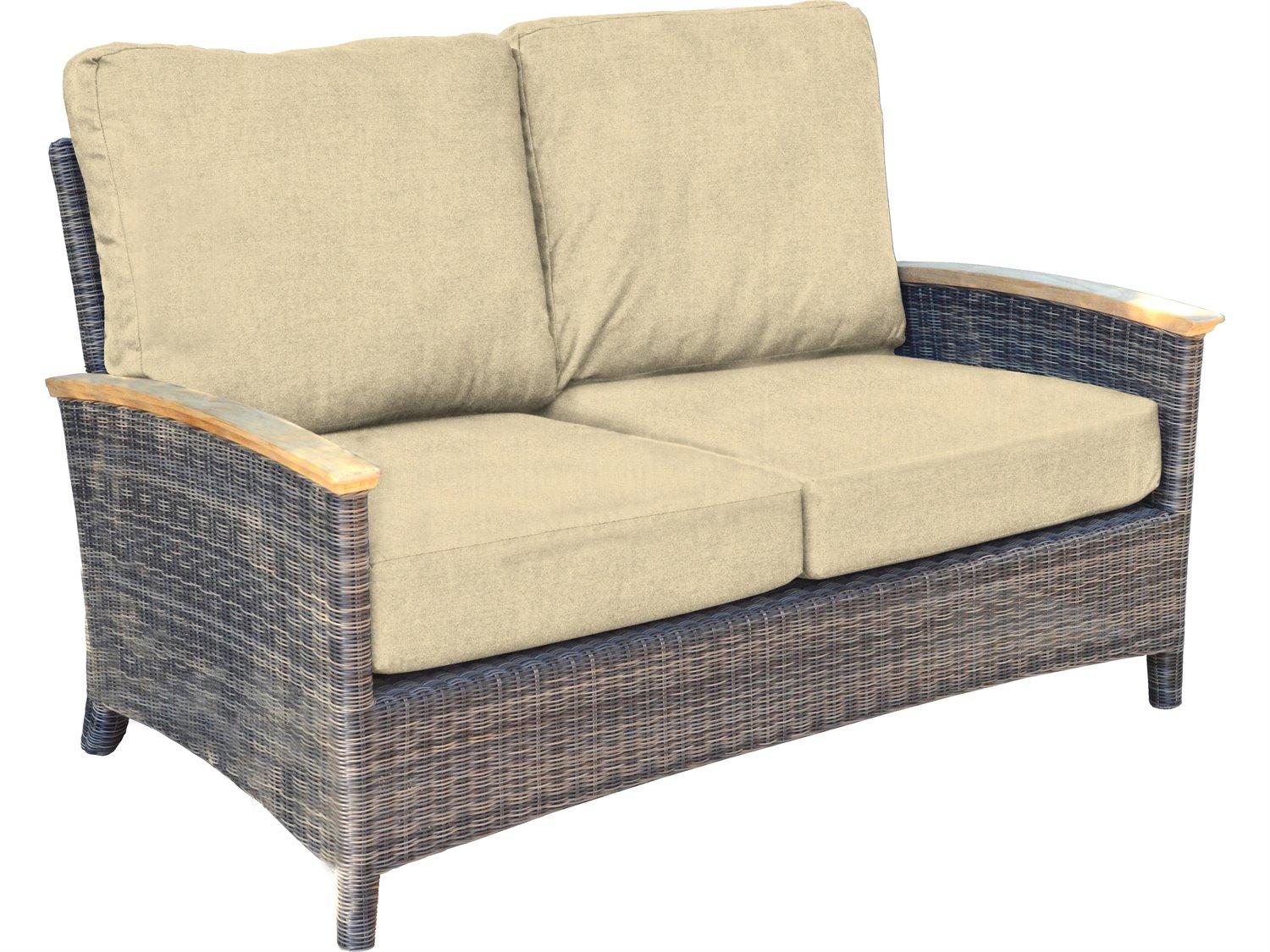 Informal Table Service Three Birds Casual Bella Brown Deep Seating 2 Seater with Spectrum Sand ...