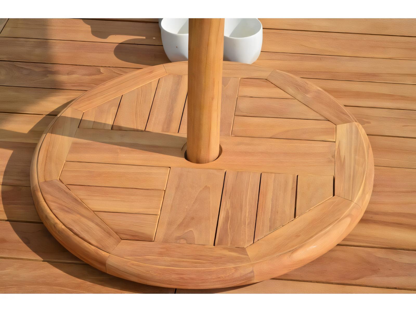 Teak Smith Grade-A Teak Wood 20" Lazy Susan W/ Umbrella Hole