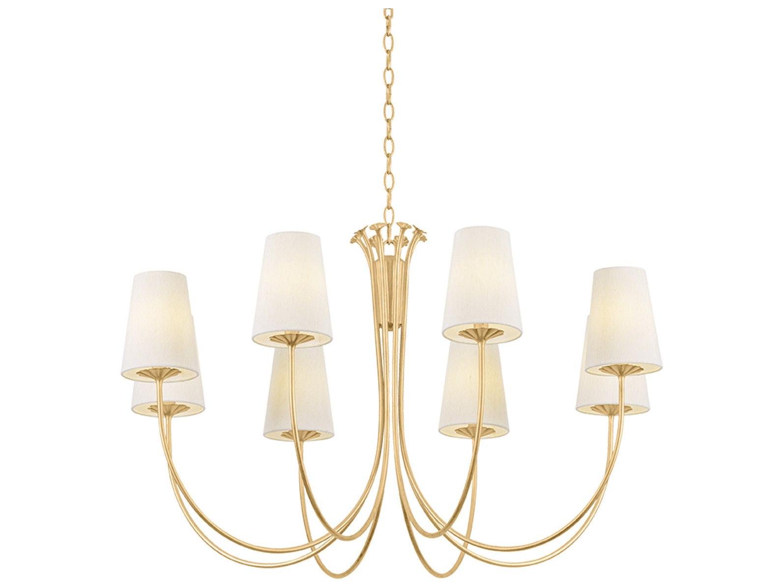 Troy Lighting Weiland 8-Light Vintage Gold Leaf Candelabra Chandelier