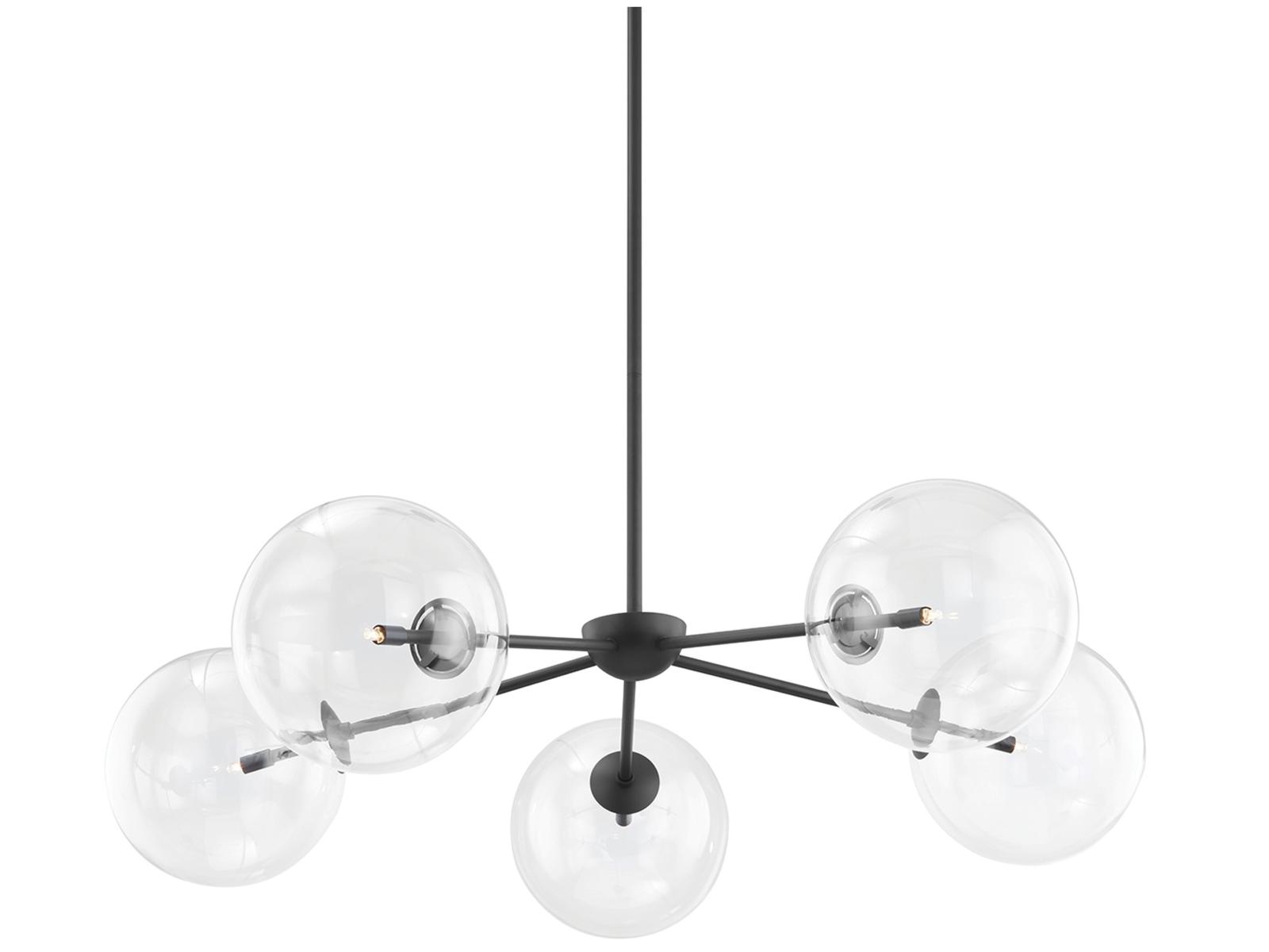 Troy Lighting Madrid 5-Light Soft Black Glass Globe Chandelier