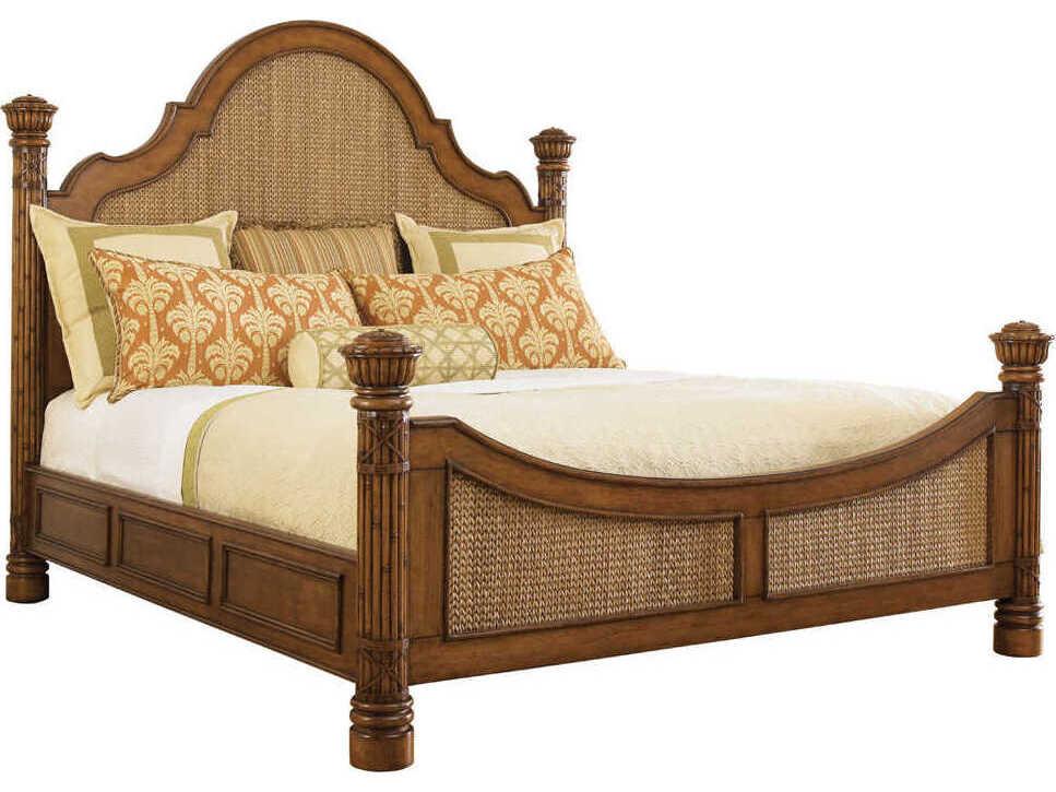 Tommy Bahama Island Estate Round Hill Wood King Poster Bed