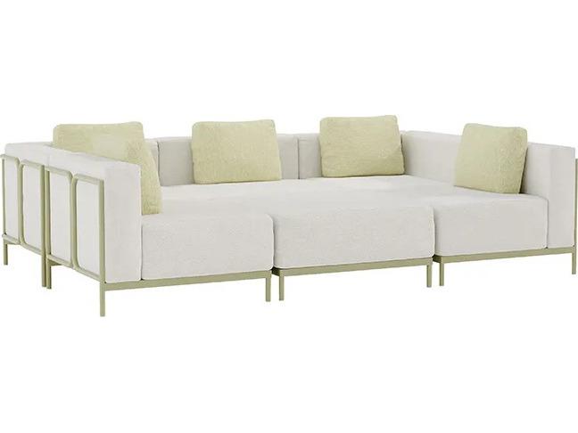 Tropitone Duval Pit Cushion Aluminum Sectional Lounge Set