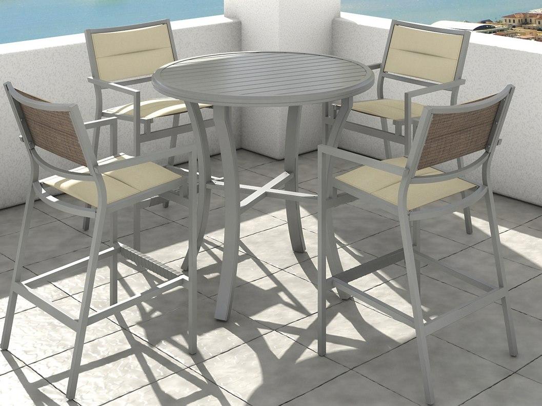 Tropitone Cabana Club Padded Sling Aluminum Dining Set