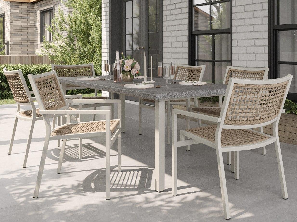 Tropitone Cabana Club Rope Aluminum Dining Set