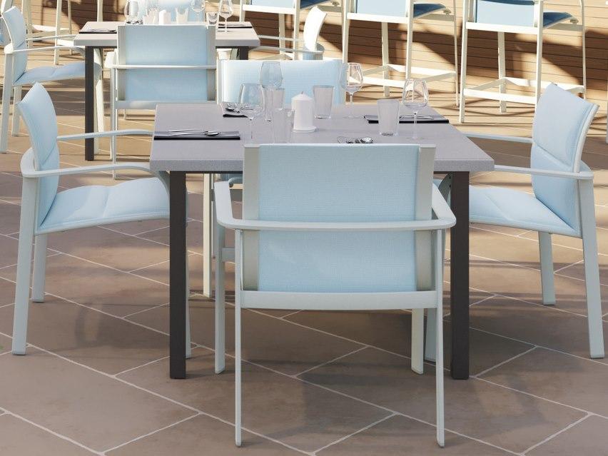 Tropitone Twist Padded Sling Aluminum Dining Set