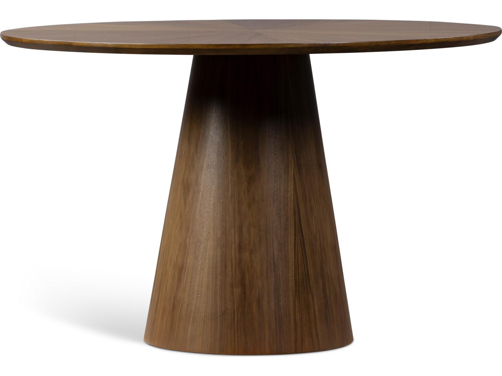 Urbia Modern Brazilian Mona Round Wood Nogueira Dining Table