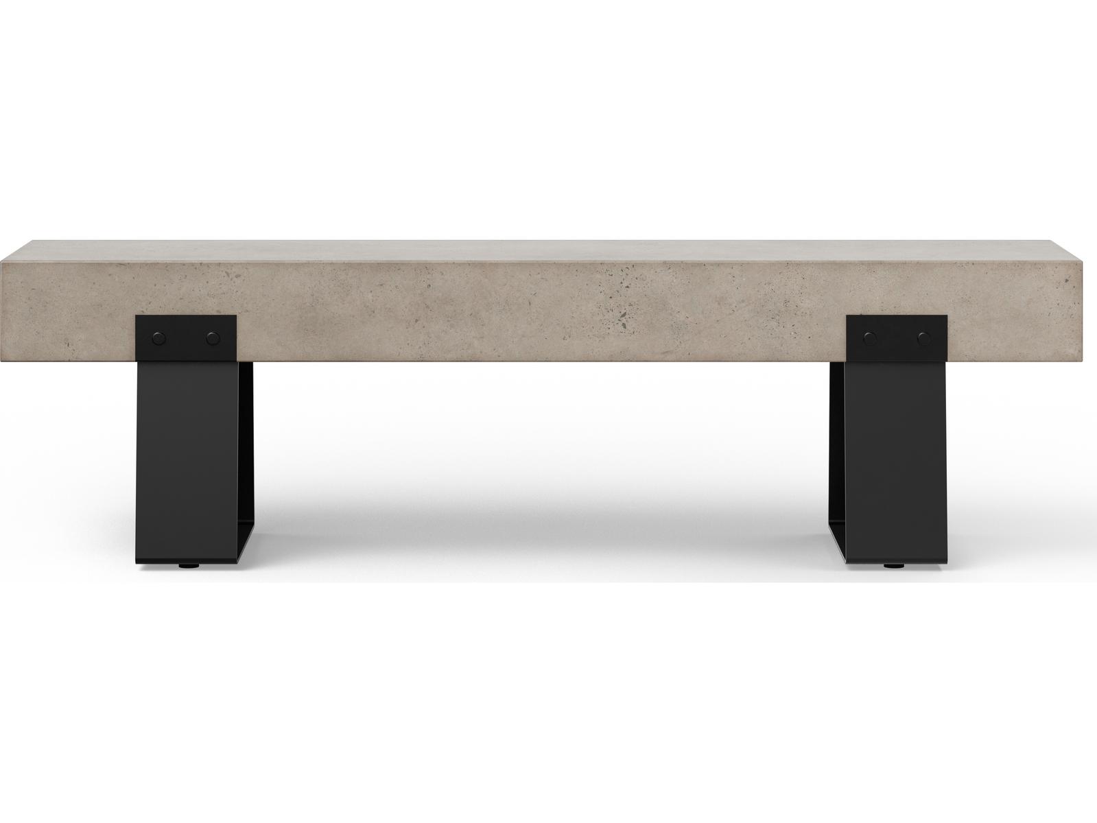 Urbia Industrial Concrete Dark Grey Black Accent Bench