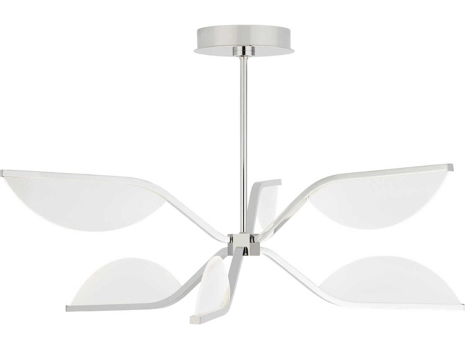 Visual Comfort Modern Belterra 1-Light Polished Nickel Chandelier