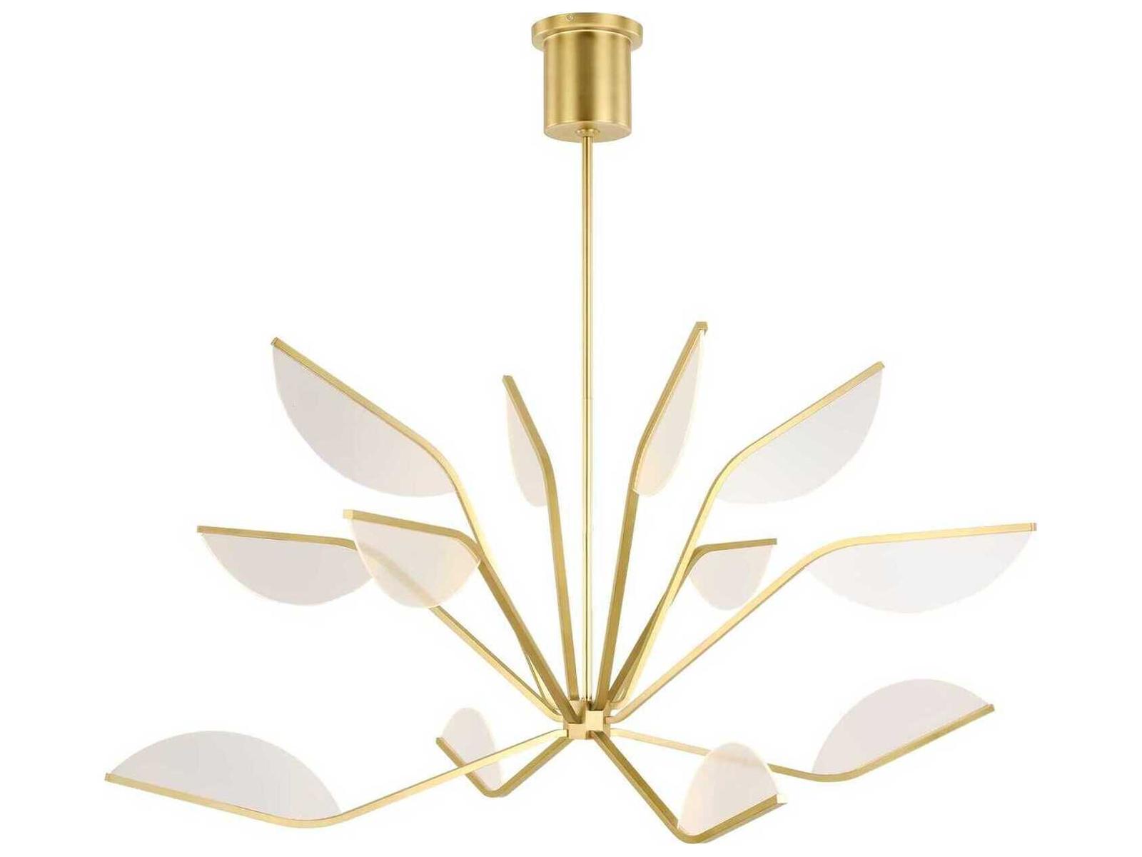 Visual Comfort Modern Belterra 1-Light Natural Brass Chandelier