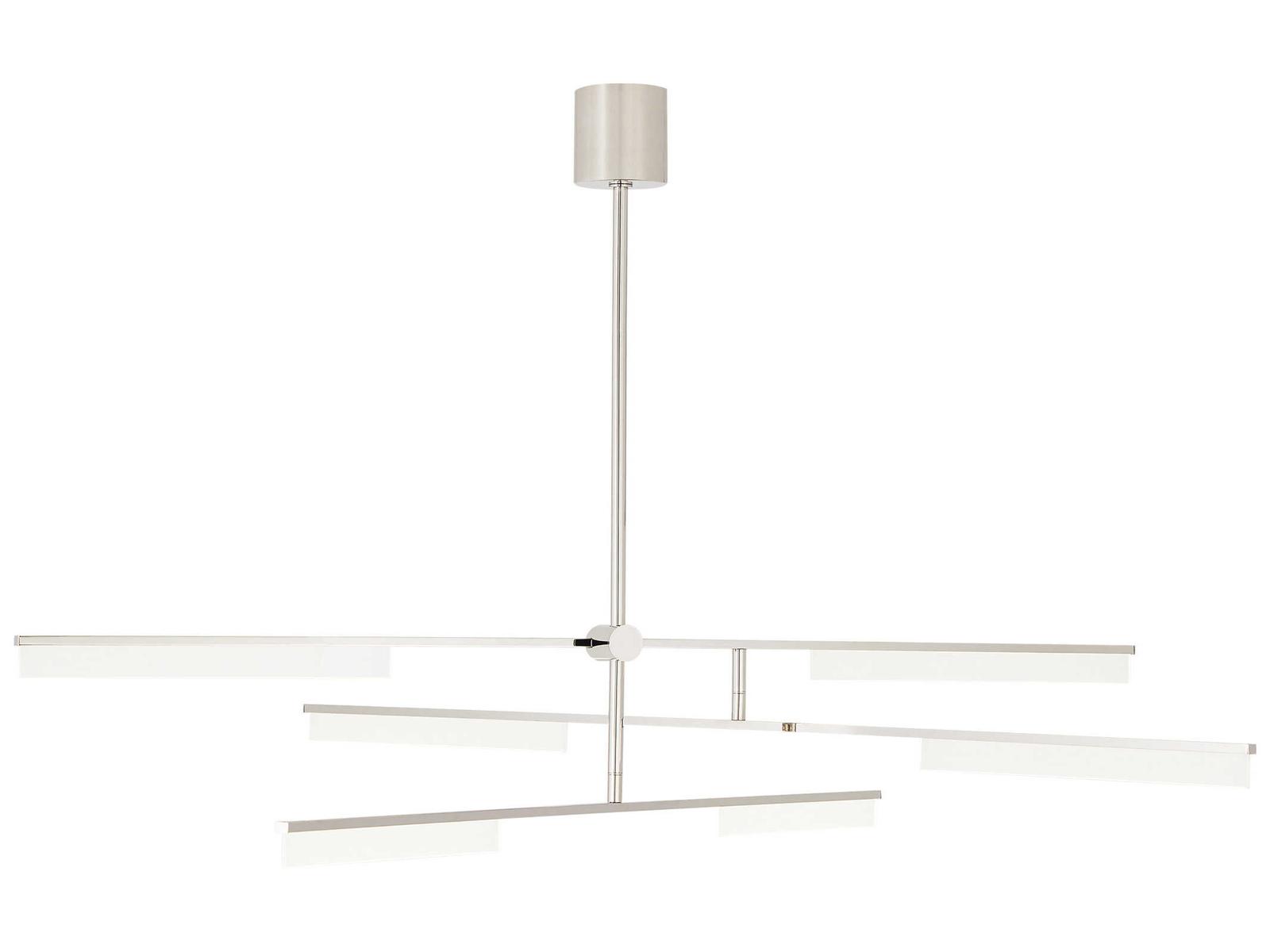 Visual Comfort Modern Klee 3-Light Polished Nickel Linear Chandelier