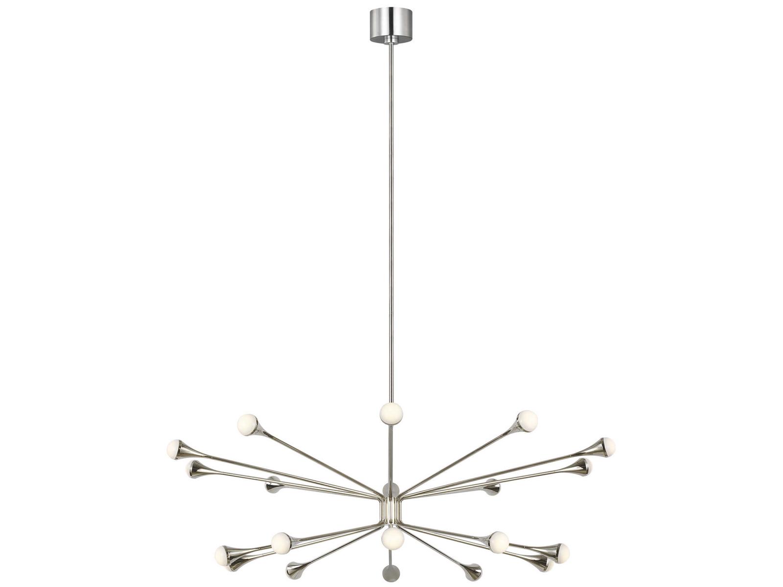 Visual Comfort Modern Lody 20-Light Polished Nickel Chandelier