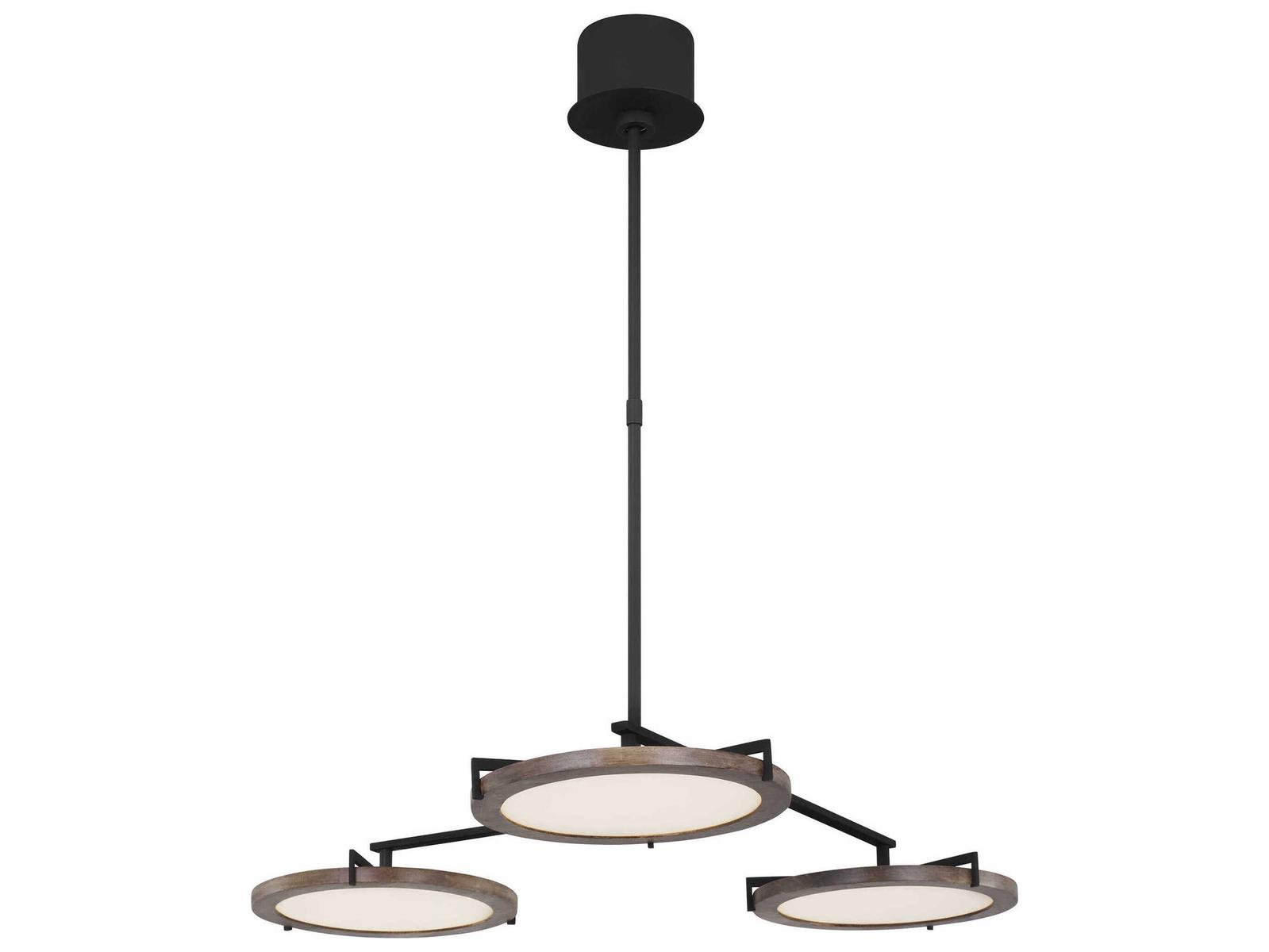 Visual Comfort Modern Shuffle 3-Light Nightshade Black Round Chandelier