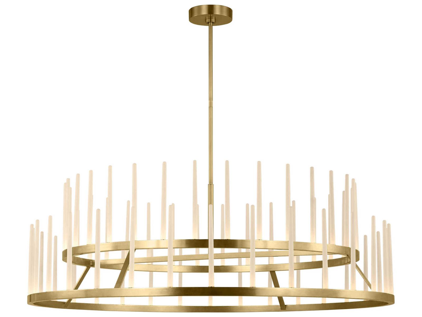 Visual Comfort Modern Sagrada 64-Light Brass Tiered Chandelier