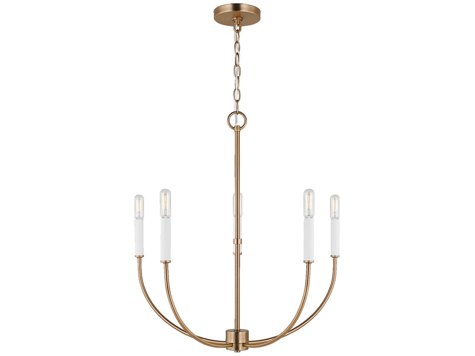 Visual Comfort Studio Greenwich 5-Light Satin Brass Candelabra Chandelier