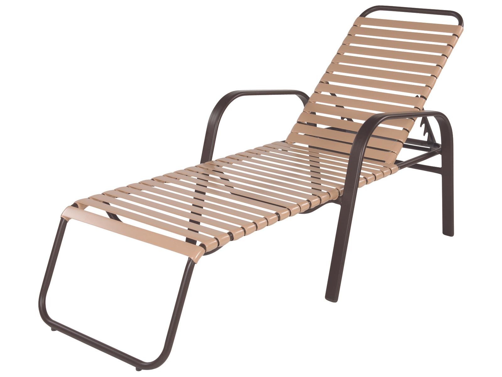 Windward Design Group Anna Maria Strap Aluminum Stacking Outdoor Chaise Lounge