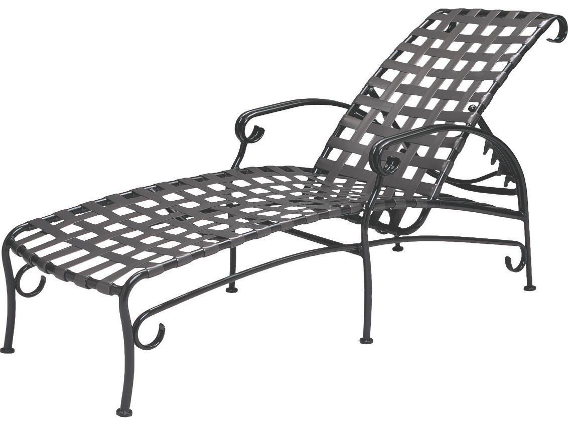 Woodard Ramsgate Strap Aluminum Adjustable Patio Chaise Lounge