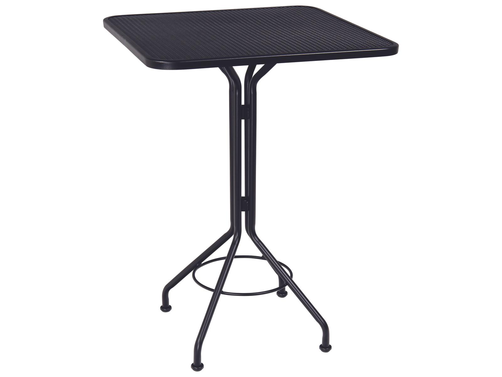Woodard Wrought Iron Mesh Square Patio Bar Height Table
