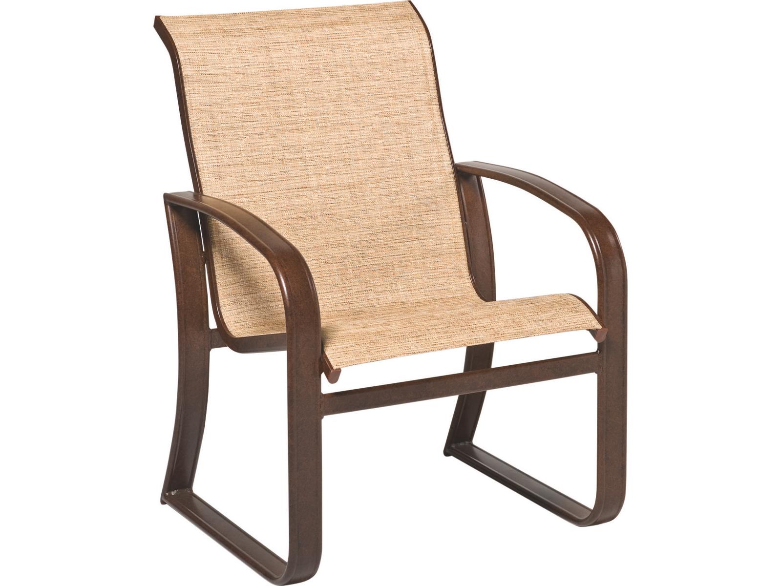 Woodard Cayman Isle Sling Aluminum Patio Dining Arm Chair