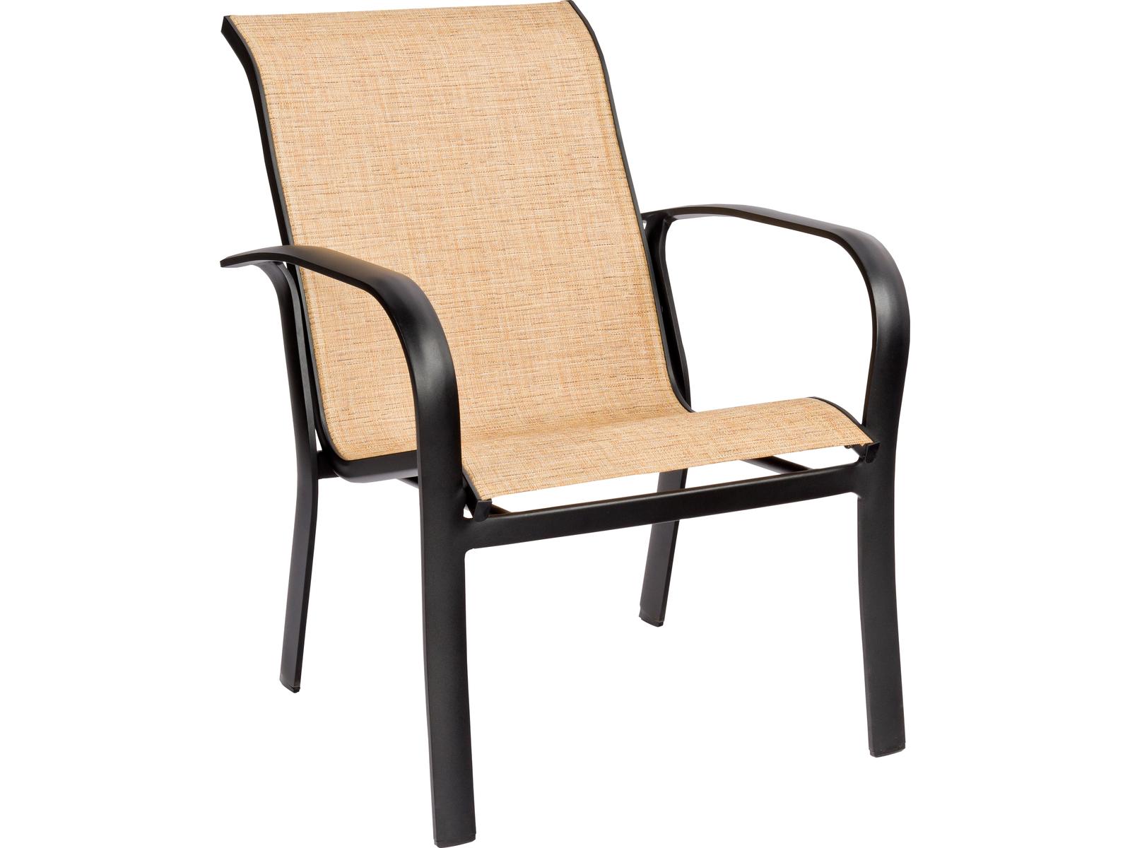 Woodard Fremont Sling Aluminum Stackable Outdoor Patio Dining Arm Chair