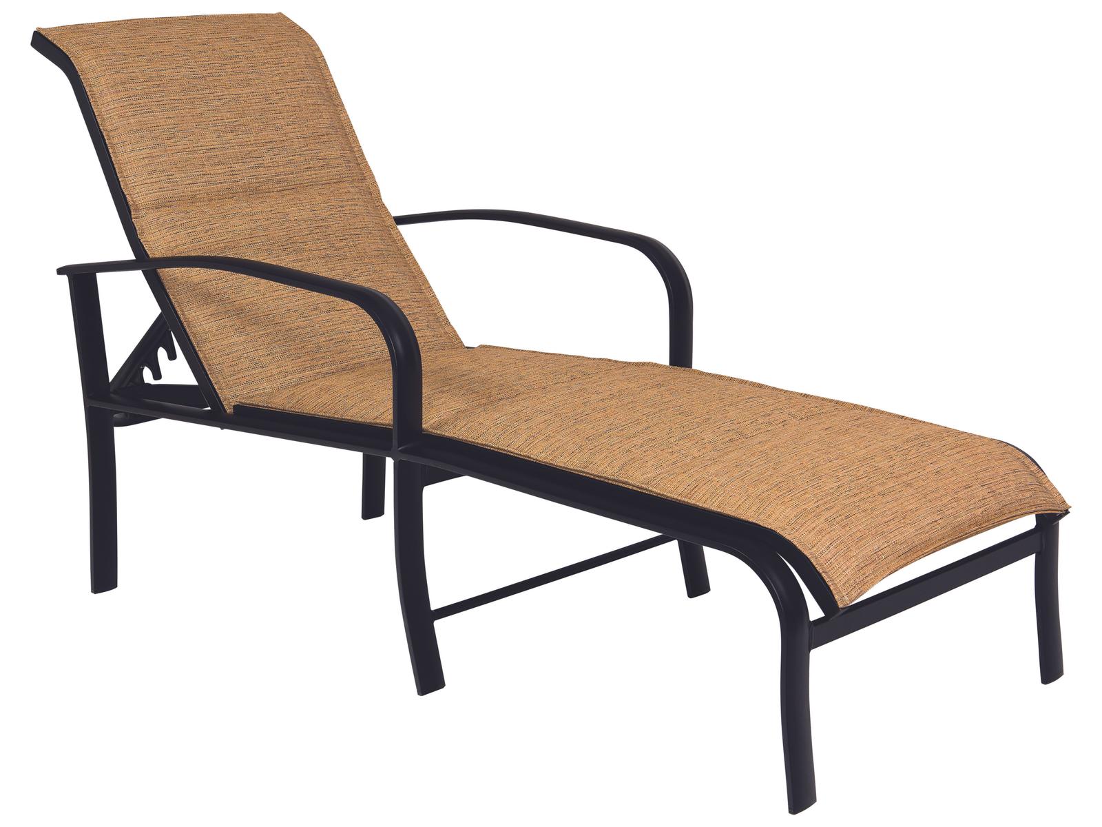 Woodard Fremont Padded Sling Aluminum Adjustable Outdoor Chaise Lounge
