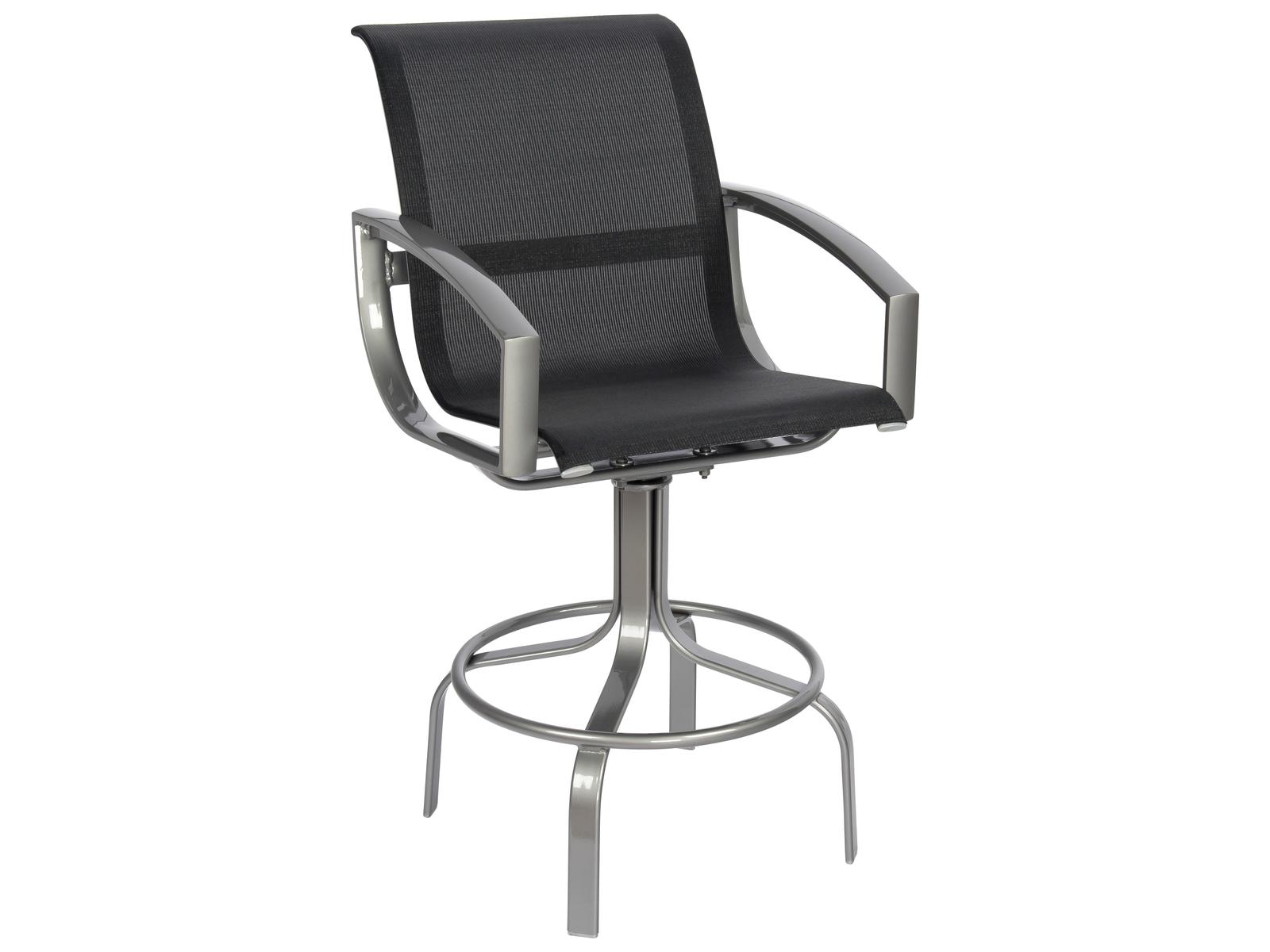 Woodard Metropolis Sling Aluminum Swivel Patio Bar Stool
