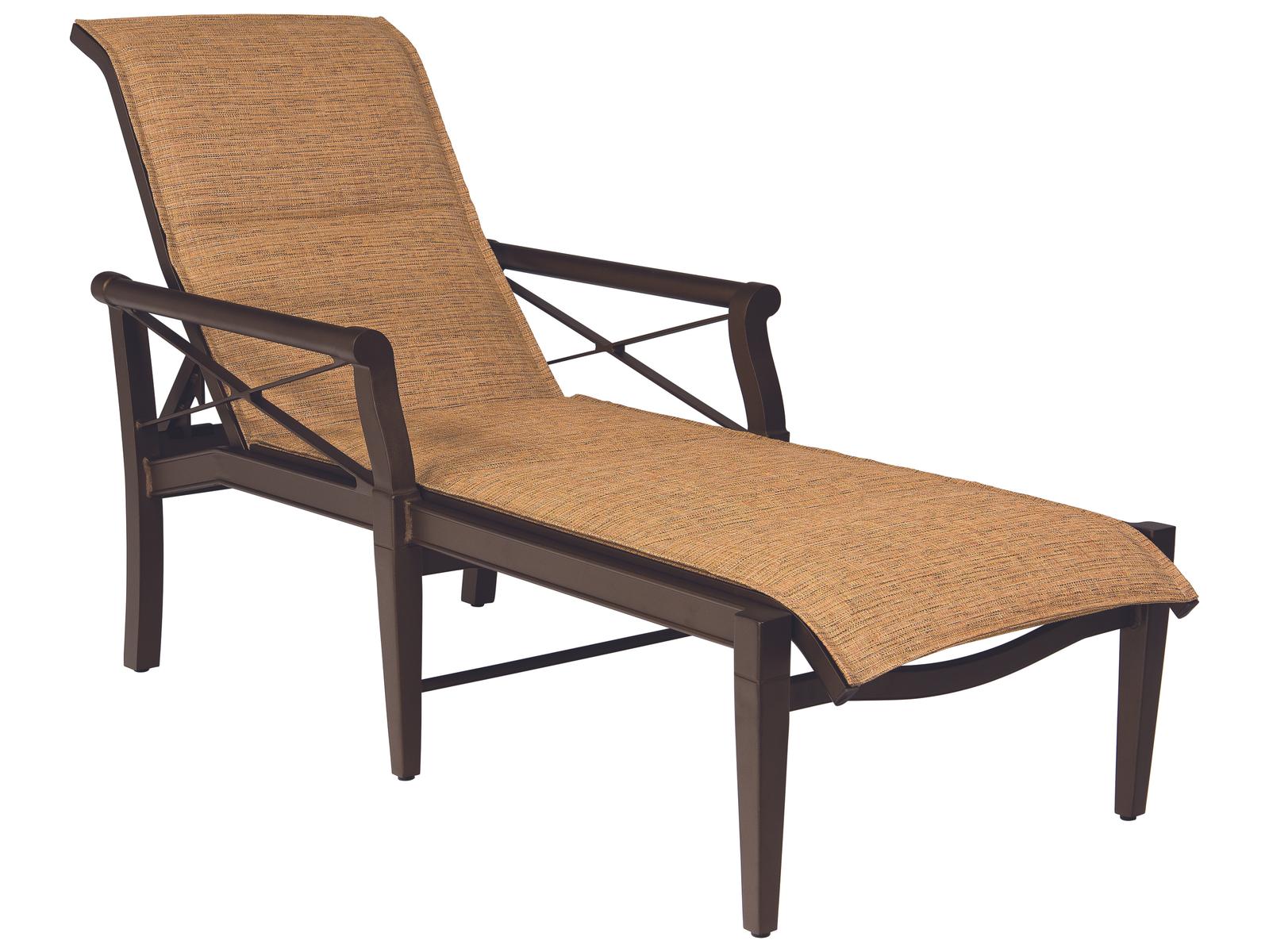Woodard Andover Padded Sling Aluminum Adjustable Outdoor Chaise Lounge