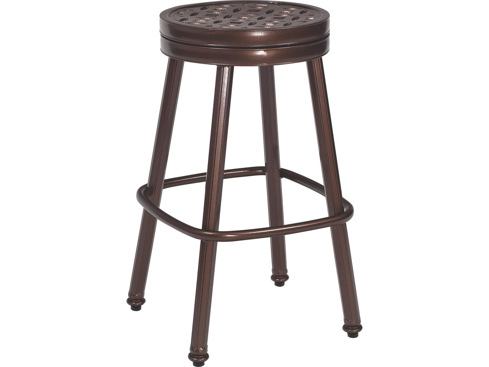 Woodard Casa Cast Aluminum Round Swivel Patio Bar Stool
