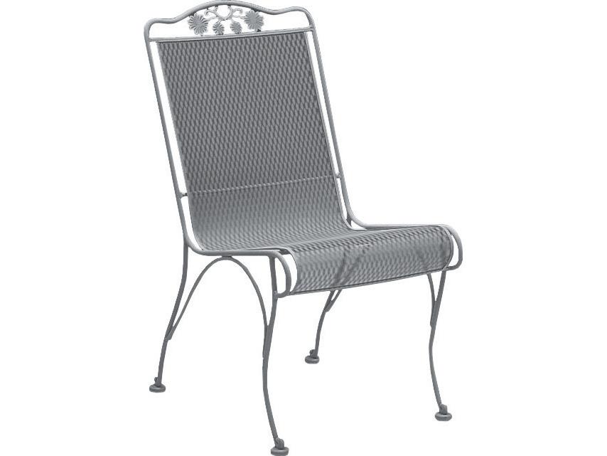 Woodard Briarwood Wrought Iron High Back Outdoor Dining Side Chair