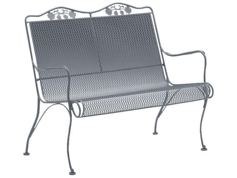 Woodard Briarwood Wrought Iron High Back Outdoor Loveseat with Cushion