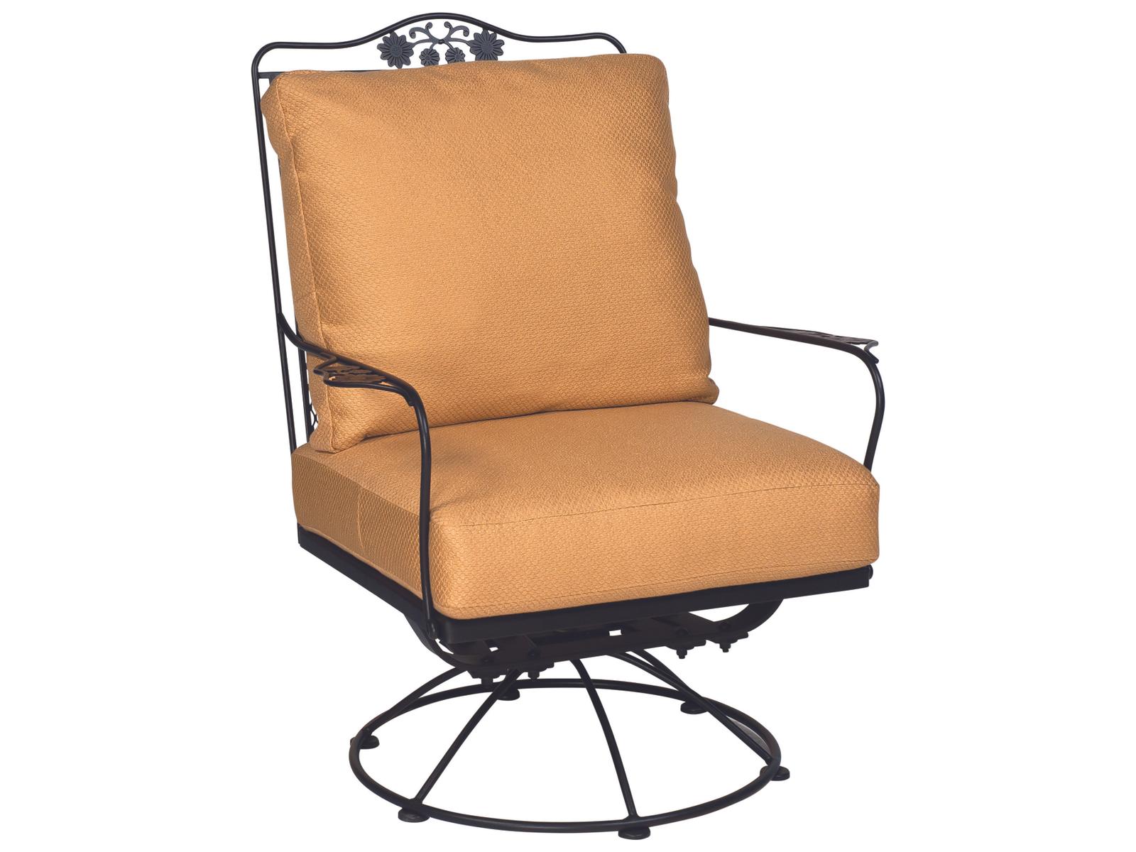 Woodard Briarwood Wrought Iron Swivel Rocker Outdoor Lounge Chair