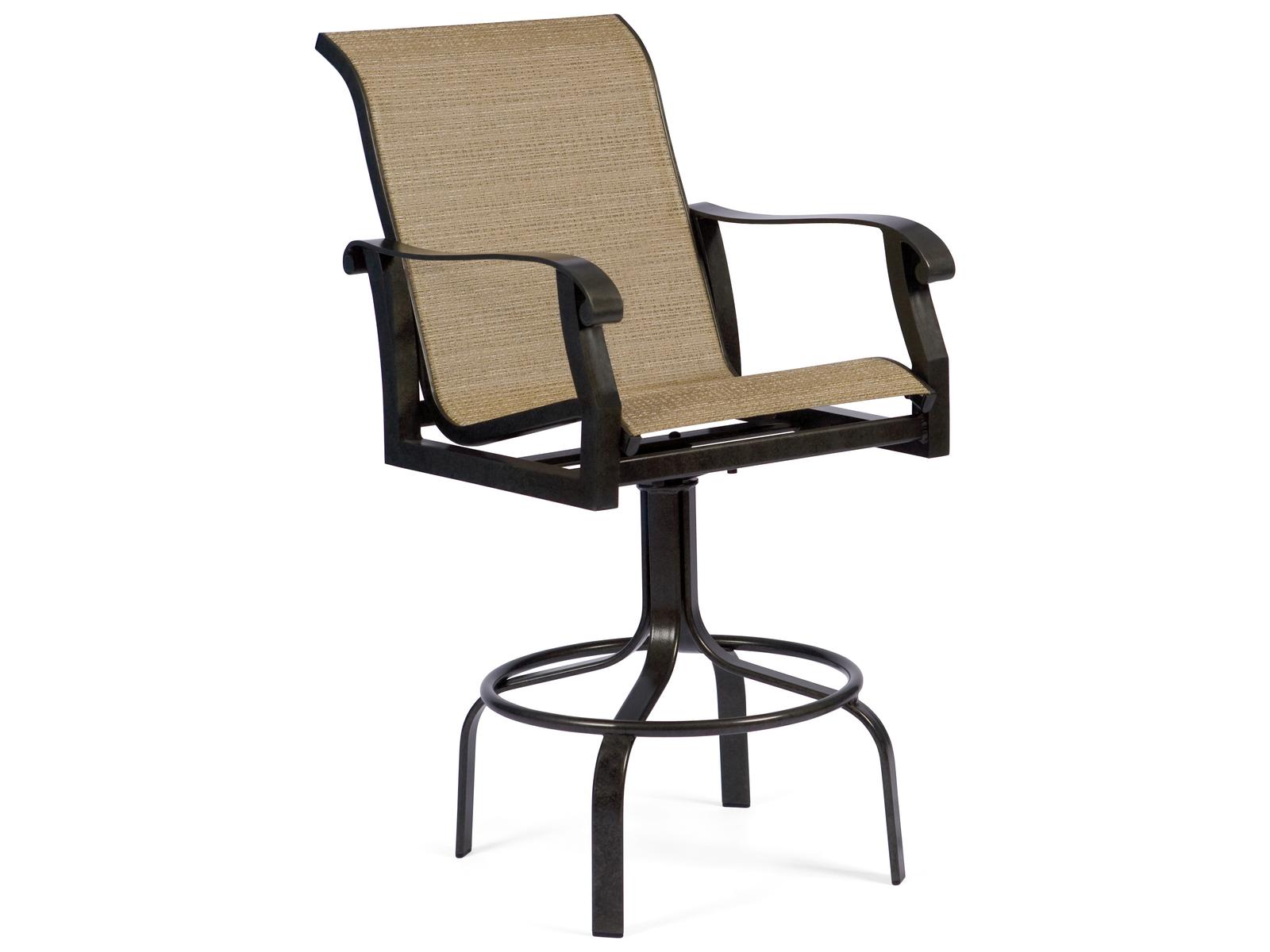 Woodard Cortland Sling Aluminum Swivel Outdoor Patio Bar Stool